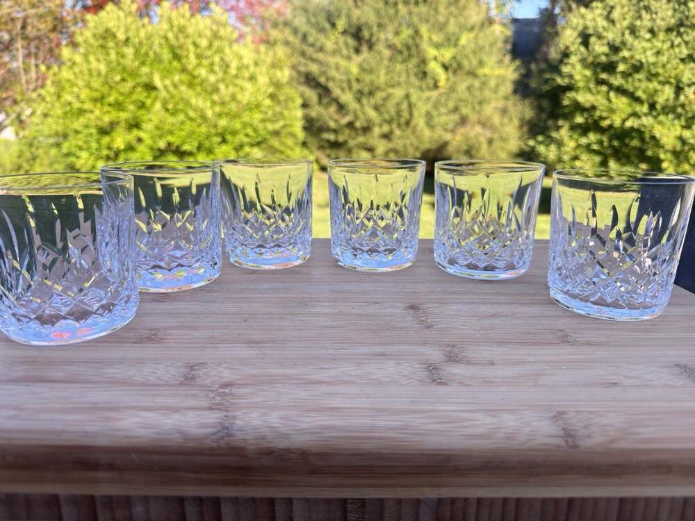 Waterford Crystal LISMORE 9 Oz Old Fashioned Whiskey Glasses 3-1/4"~set Of 6